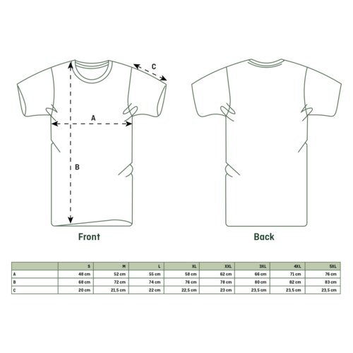 Camiseta unisex de tela con mangas cortas y cuello redondo.