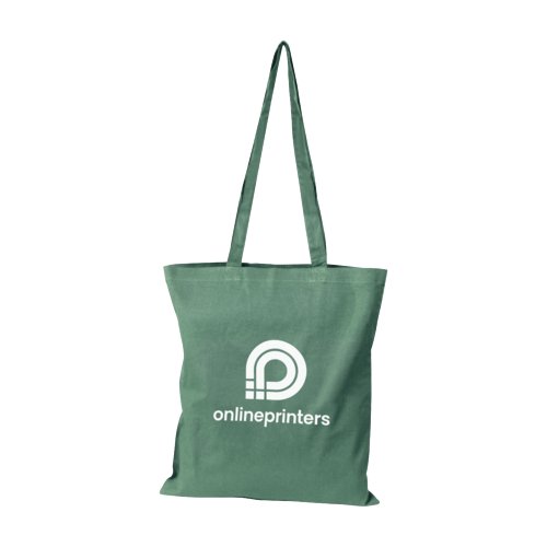 Bolsa de algodn antracita con asas de transporte.