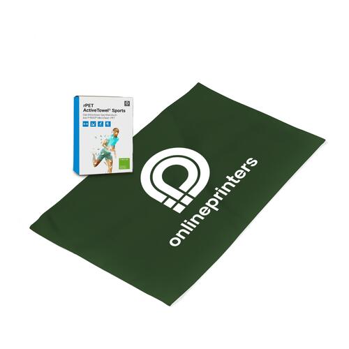 Toalla activa de microfibra verde.