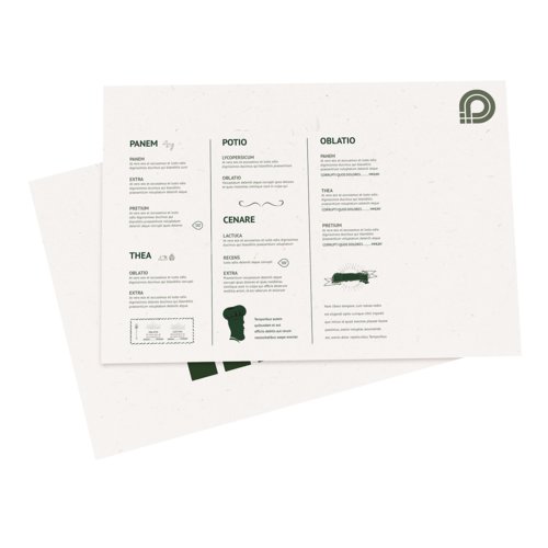 Mantel individual de papel, impreso por un lado.