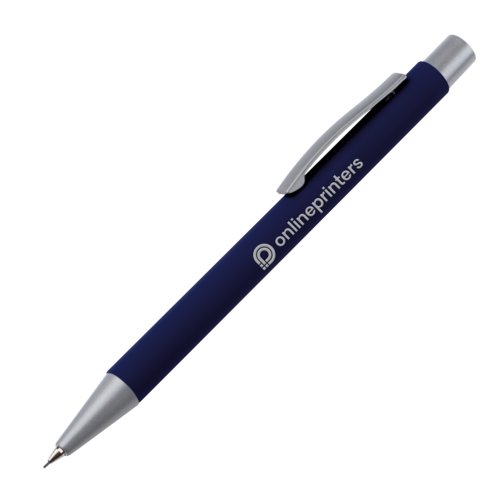 Portaminas de plstico azul oscuro con clip.