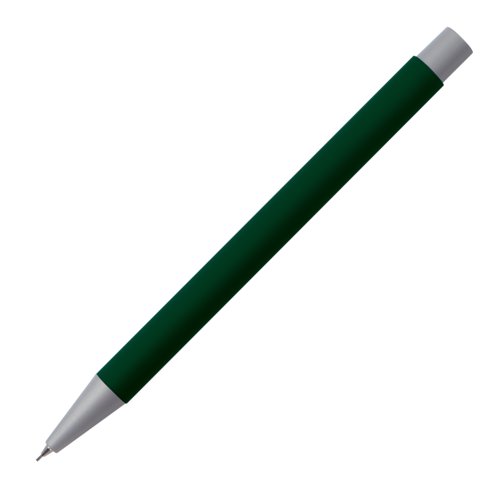 Lpiz mecnico verde oscuro con piezas de metal.