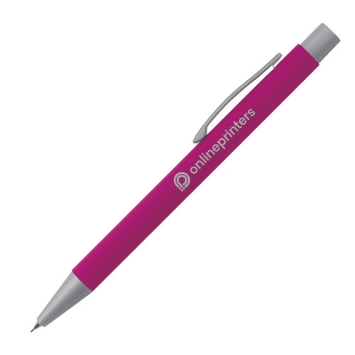 Portaminas rosa con clip y minas.