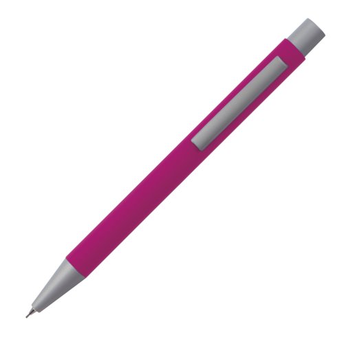 Portaminas rosa con clip.