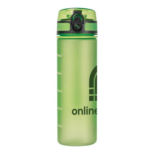 Botella de agua de tritn verde manzana con tapa a prueba de fugas.
