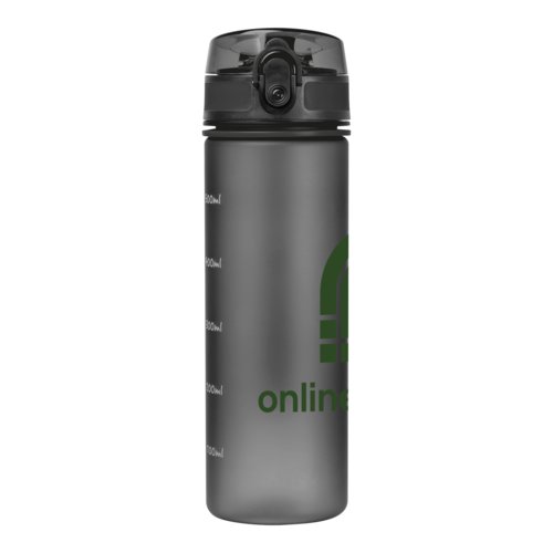 Botella de agua negra de Tritan con tapa a prueba de fugas.