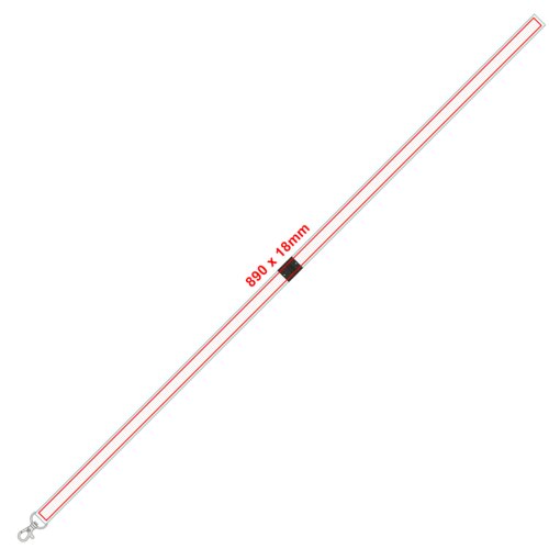 Lanyard negro de polister con gancho de mosquetn.