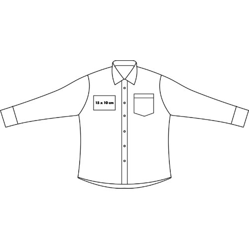 Camisa de popelina para hombre con mangas largas y tapeta de botones.