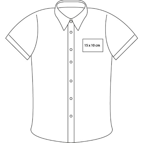 Camisa de manga corta de popelina con cierre de botones para hombres.