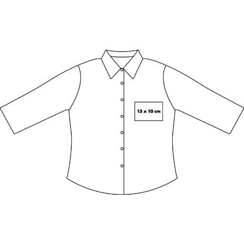 Blusa de popelina de mujer con manga corta y tapeta de botones.