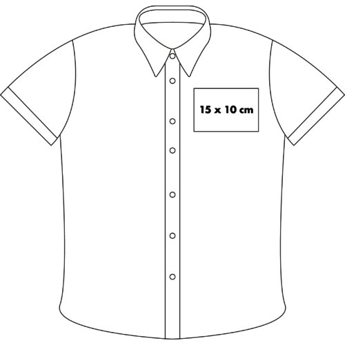 Blusa de popelina de manga corta para mujer con tapeta de botones.
