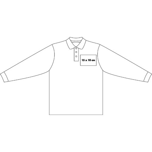Polo de manga larga de tela para hombre con tapeta de botones.