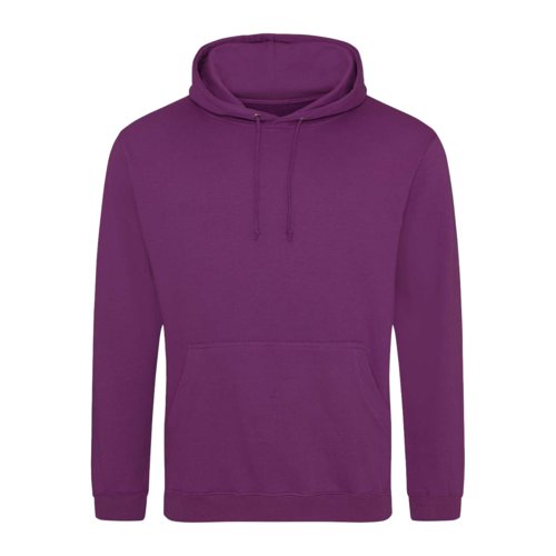 Sudadera con capucha morada de algodn-polister con capucha y bolsillo tipo canguro.