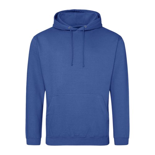 Sudadera con capucha azul real de algodn y polister con bolsillo tipo canguro y capucha.