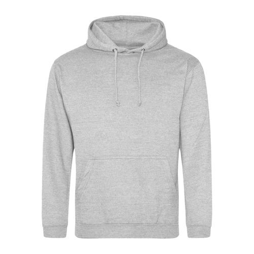 Sudadera con capucha gris jaspeado de algodn y polister con bolsillo tipo canguro.