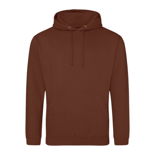 Sudadera con capucha marrn de mezcla de algodn con capucha y bolsillo canguro.