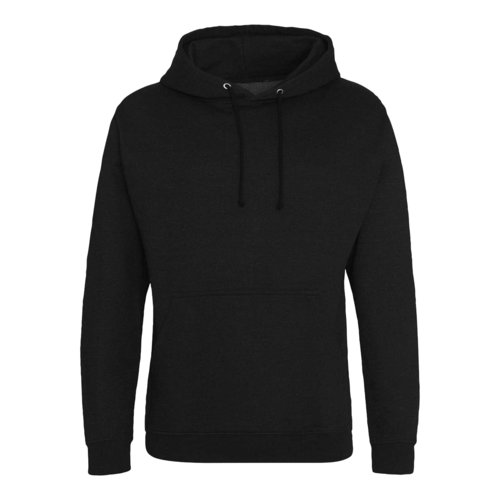 Sudadera negra de mezcla de algodn con capucha y cordn.