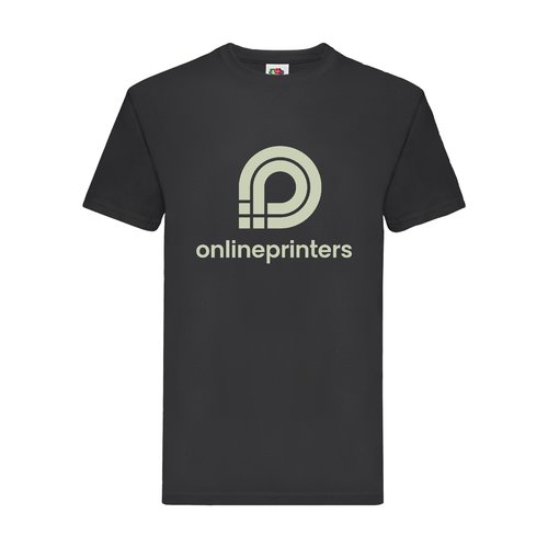 Camiseta negra de algodn para hombre con mangas cortas.