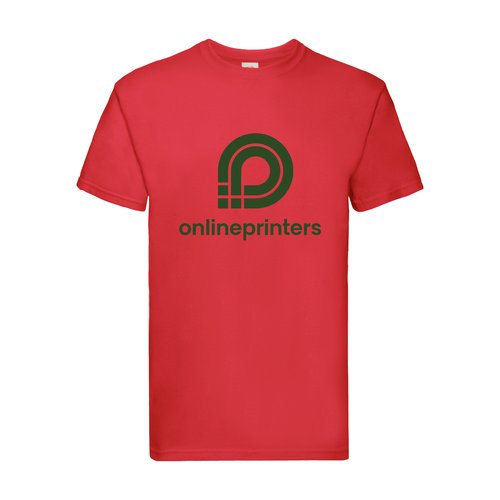Camiseta roja de algodn para hombre con mangas cortas.