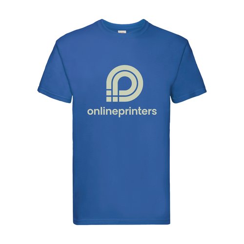 Camiseta de algodn azul real para hombre con mangas cortas.