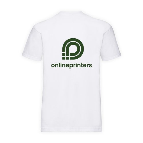 Camiseta blanca de algodn para hombre con mangas cortas.