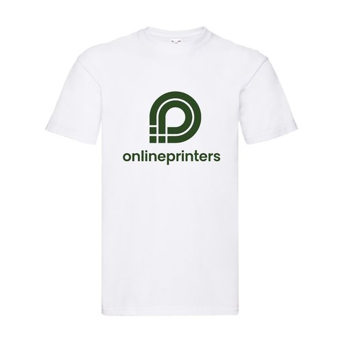 Camiseta blanca de algodn para hombre con mangas cortas.