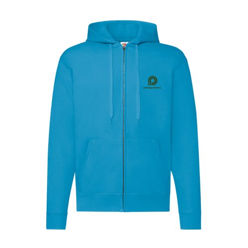 Sudadera con capucha azul celeste de mezcla de algodn con cremallera.