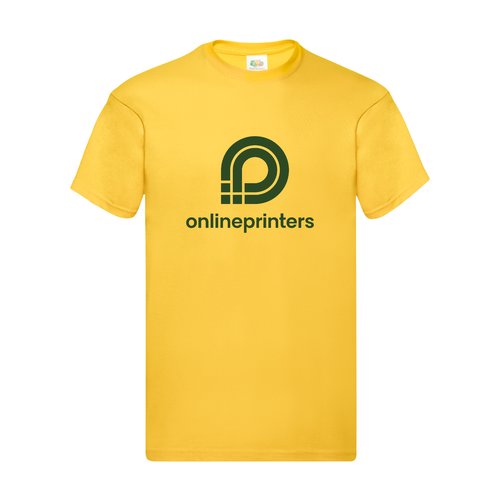 Camiseta amarilla de algodn para hombre con mangas cortas.