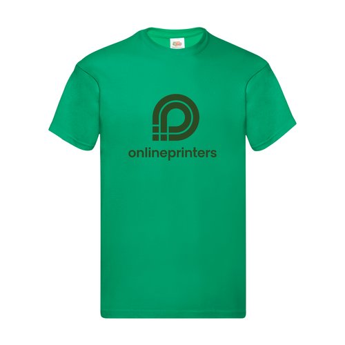 Camiseta verde de algodn con mangas cortas y cuello redondo.