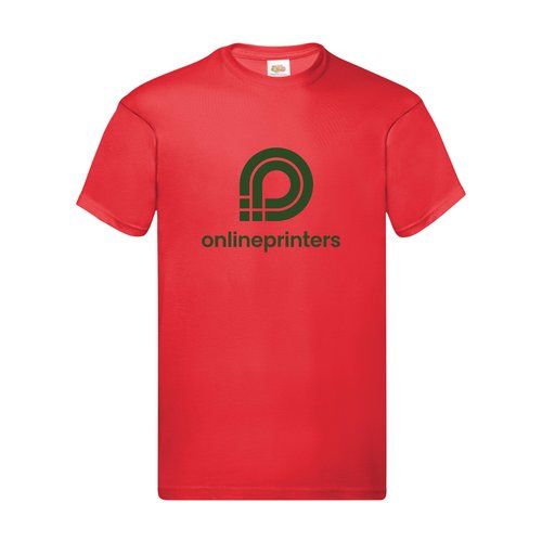 Camiseta roja de algodn para hombre con mangas cortas.