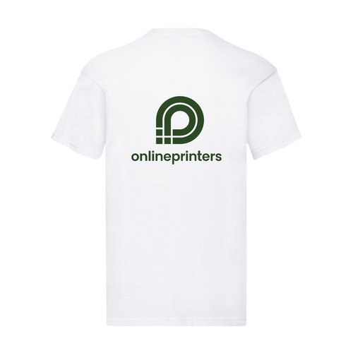 Camiseta blanca de algodn para hombre con mangas cortas.