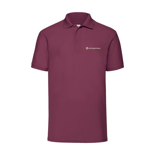 Polo de piqu burdeos de mezcla de polister y algodn con mangas cortas.