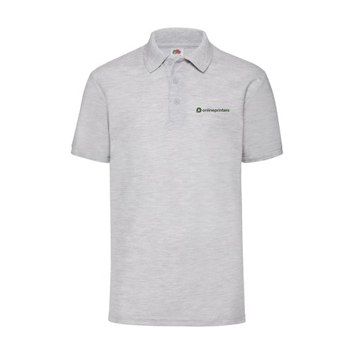 Polo de piqu de polister y algodn gris jaspeado para hombre.