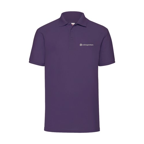 Polo violeta de tejido mixto con manga corta.