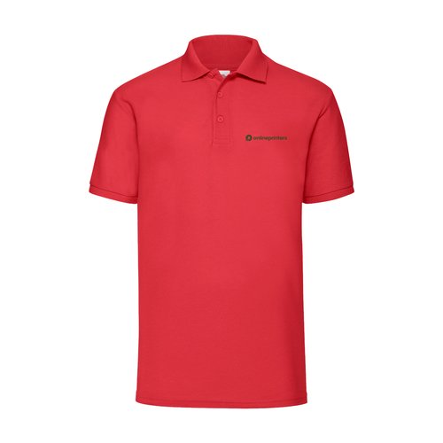 Polo piqu rojo de mezcla de algodn con tapeta de botones.