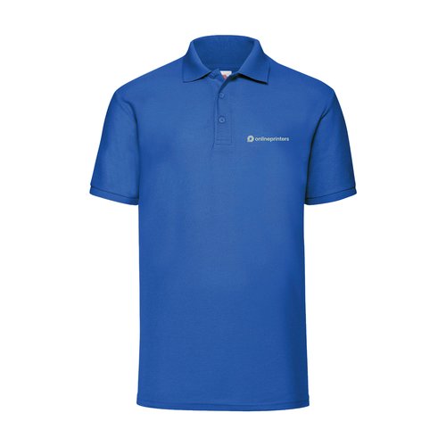 Polo de piqu azul real en mezcla de algodn para hombre.