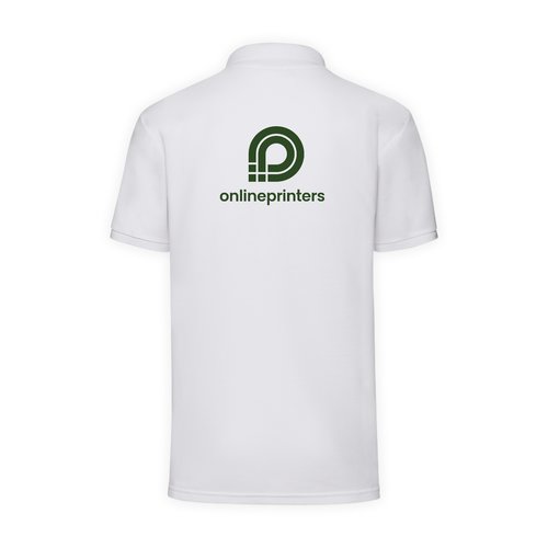 Polo blanco de mezcla de polister y algodn de manga corta.