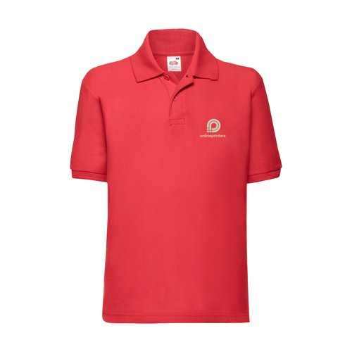 Polo rojo para nios en mezcla de algodn con mangas cortas.
