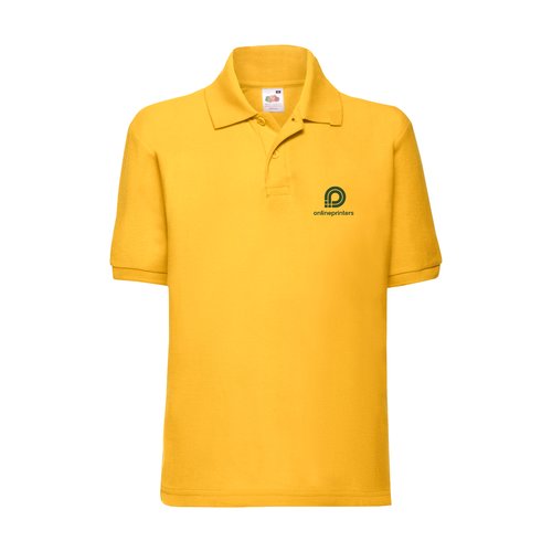 Polo piqu amarillo de polister y algodn para nios.