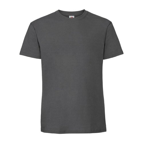 Camiseta de algodn gris oscuro con mangas cortas.