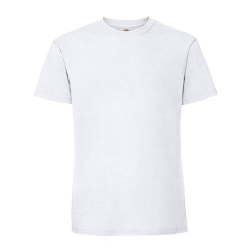 Camiseta blanca de algodn para hombre con mangas cortas.