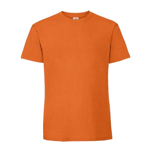 Camiseta naranja de algodn para hombre con mangas cortas.