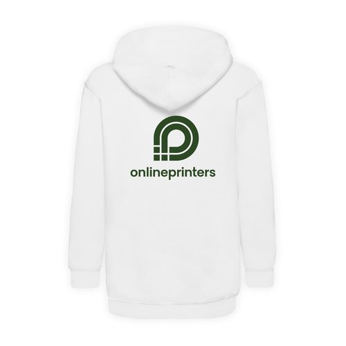 Sudadera blanca con capucha para nios de algodn y polister.