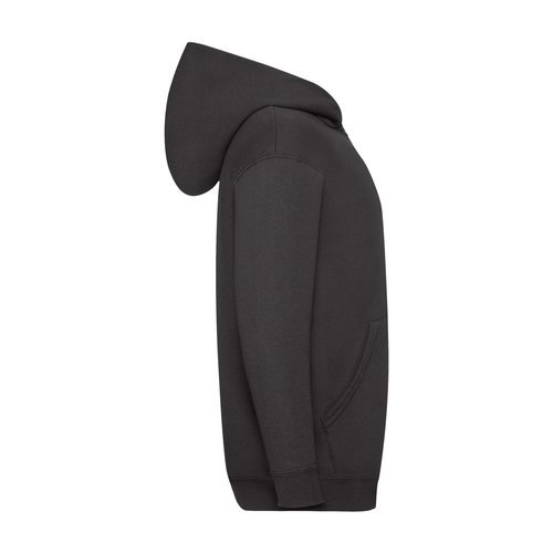 Chaqueta de chndal negra de mezcla de algodn con capucha y cremallera completa para nios.