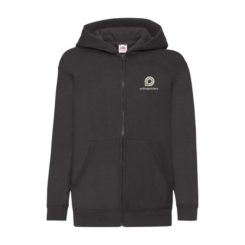 Chaqueta de felpa de algodn con capucha y cremallera completa.