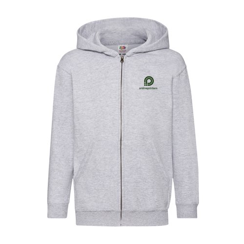 Chaqueta de chndal gris jaspeado en mezcla de algodn con capucha y cremallera completa.