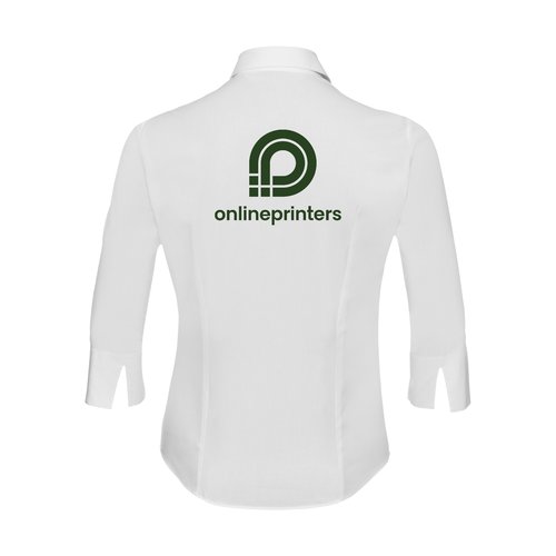 Blusa blanca de algodn para mujer con mangas 3/4.