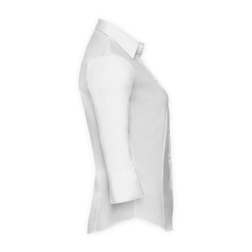 Blusa blanca de algodn con elstico para mujer.