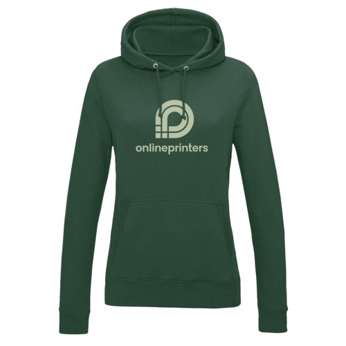 Sudadera con capucha para mujer con bolsillo tipo canguro y cordn ajustable.