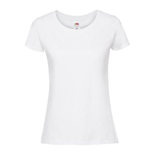 Camiseta blanca de algodn para mujer con mangas cortas.